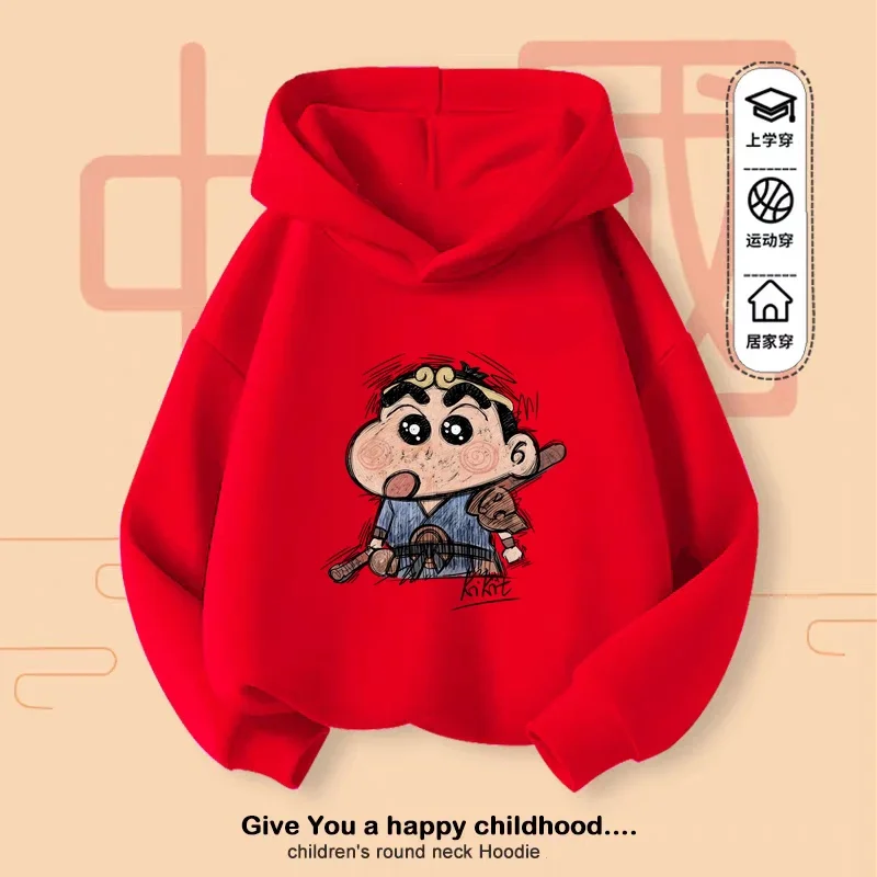 Y2K Kawaii Cartoon Shin-chan Hoodie Kinderen Comfortabel Nieuwjaarscadeau