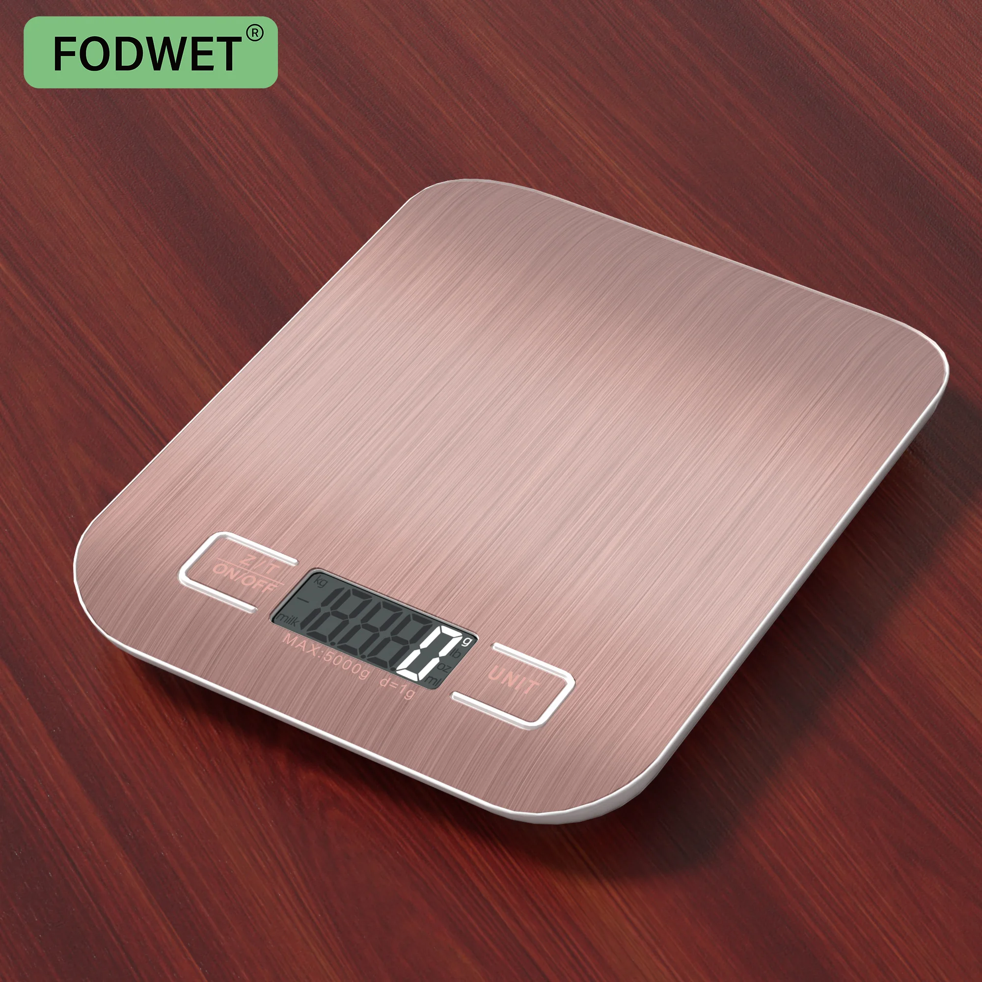 

Кухонные весы FODWET из розового золота, цифровые весы большой емкости с цифровым ЖК-дисплеем для выпечки и приготовления пищи для домашнего использования