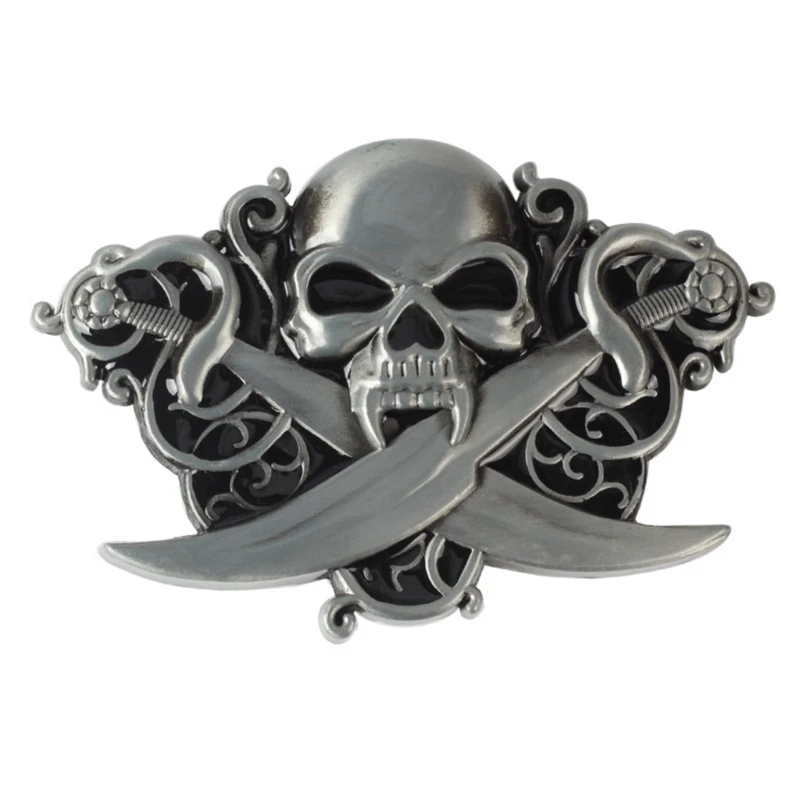 

Western Skull Belt Buckle Bronze Color Engraved Buckle Gift for Husband