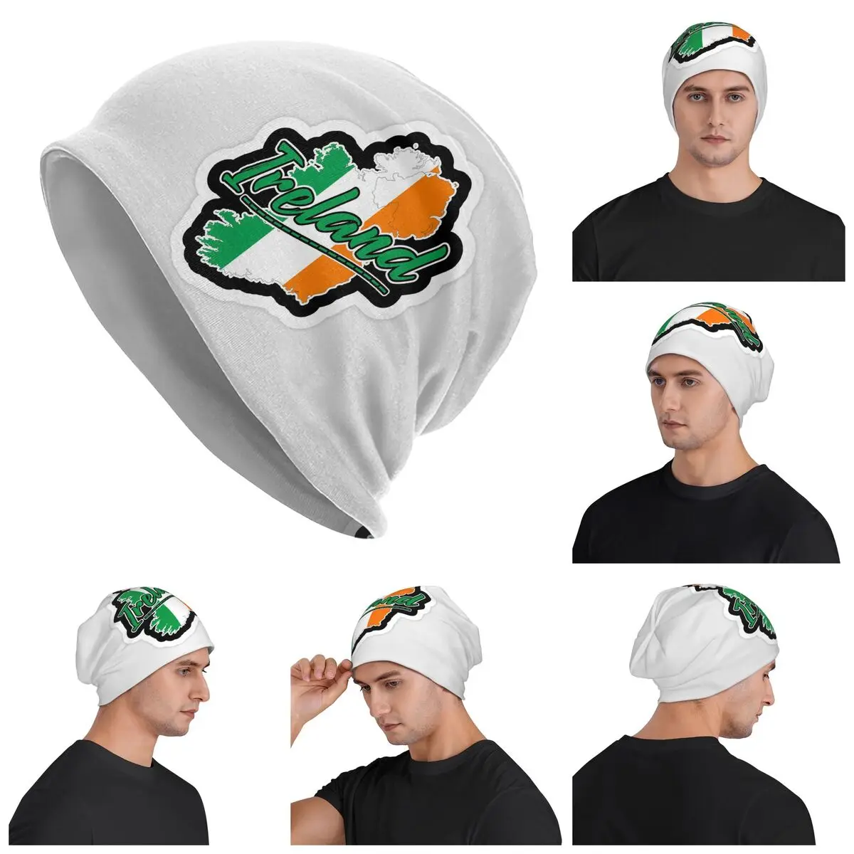 

Флаг Ирландии для мужчин и женщин, шапки для взрослых, вязаная шапка с капюшоном, теплая модная осенне-зимняя уличная шапка Skullies