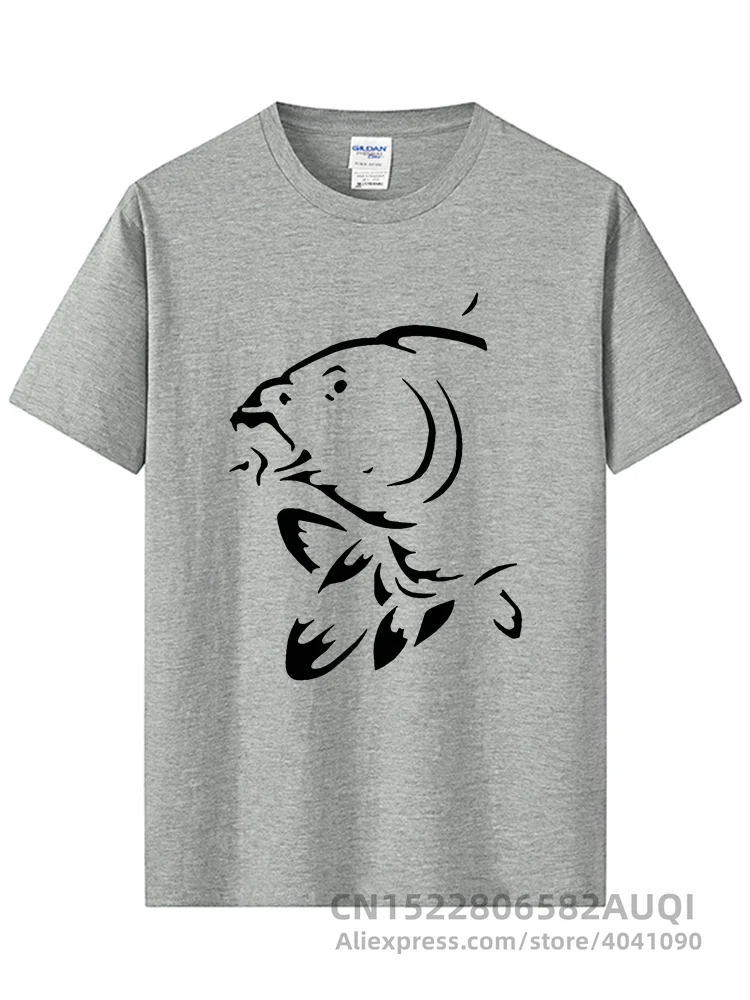 Funny Fishinger Carp Fish Fisherman Sporter T Shirts Men Summer Cotton Harajuku Short Sleeve O Neck Streetwear Black T-shirt