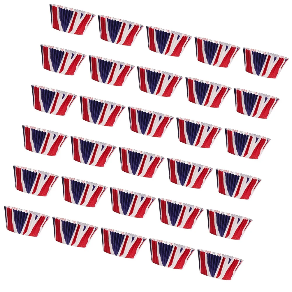 200 Pcs Union Jack Paper Cupcake Cases Baking Liners Cups Boxes Wrappers Muffin Muffins Dessert