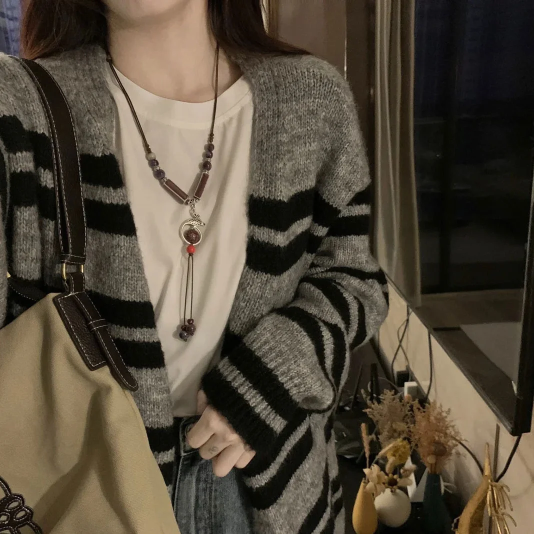 

Mid-Long Cardigans Japanese Womens Summer Open-Knit Semi-Sheer Knits Half-Neck Lettuce Stretchy Asymmetric Light Eyelet Lace Y2K