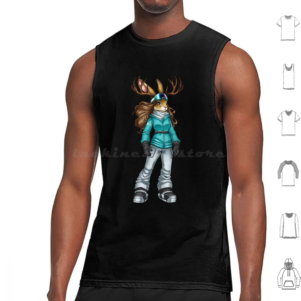 Share Winter : Jackalope Tank Tops Vest Sleeveless Winter Diversity Nonprofit Skiing Snowboarding Ski Snowboard