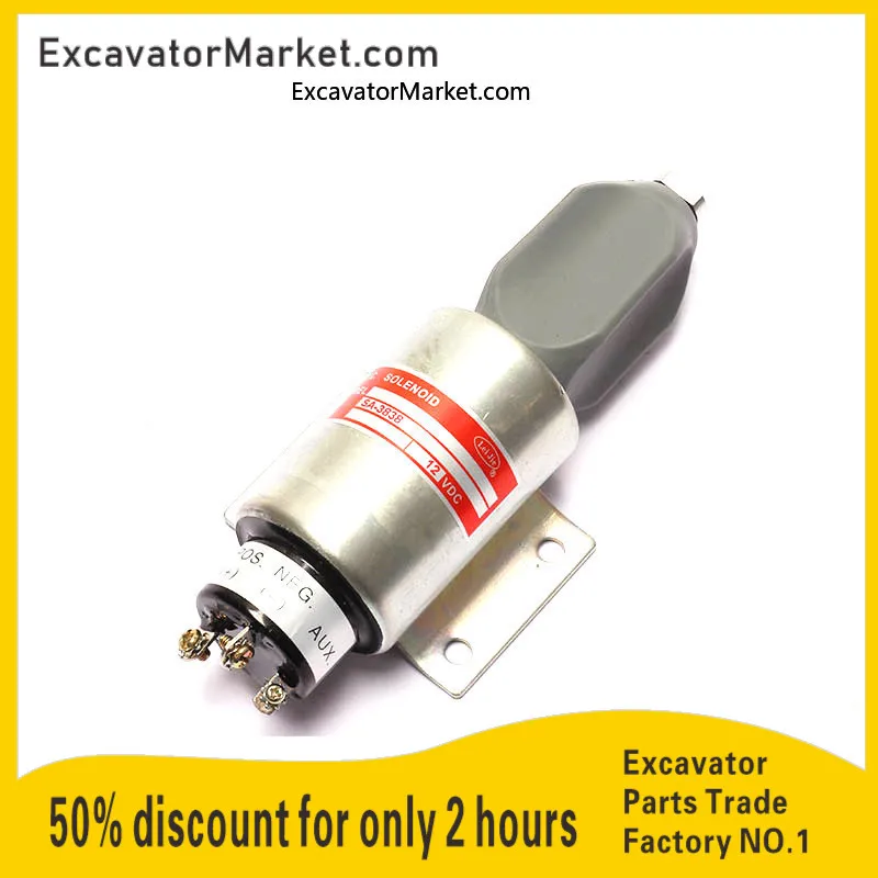 

For Cummins engine excavator parts flameout solenoid valve stop oil switch solenoid SA-3838-12V/24V Excavator Spare