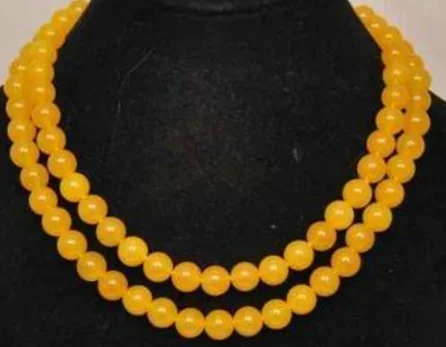 Jewelr 2 Rows 8mm Gems Round Beads Necklace 32