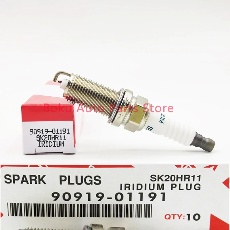 10 Piece 90919-01191 SK20HR11 Iridium Spark Plug For Toyota Lexus LX570 GX460 FJ Land Cruiser Tacoma Tundra SK20HR-11 9091901191