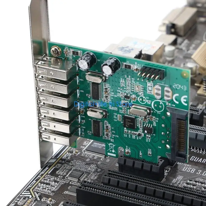 

E06D 6 Ports PCI-E to USB 2.0 Expansion Card for w/ 15Pin Power Conne