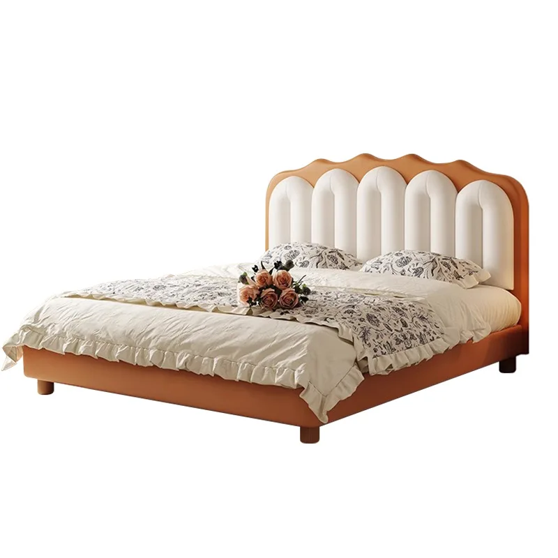 

Simple and modern, drawer storage bed, solid wood soft bag single leather bed