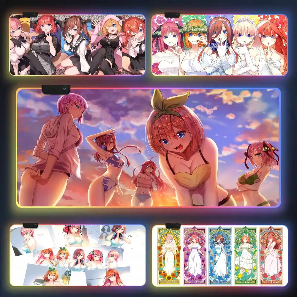 

Bilibili The Q-QuintupletsES Mouse Pad CS-GO anime character luminous super large RGB office game competitive keyboard pad