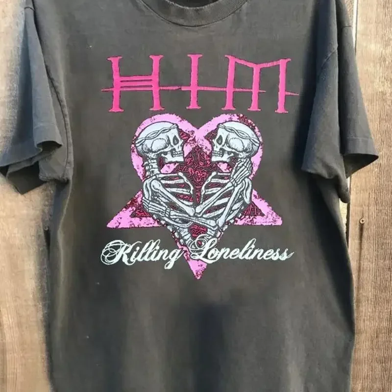 Vintage HIM Killing Loneliness rock tour charcoal color shirt VK12126