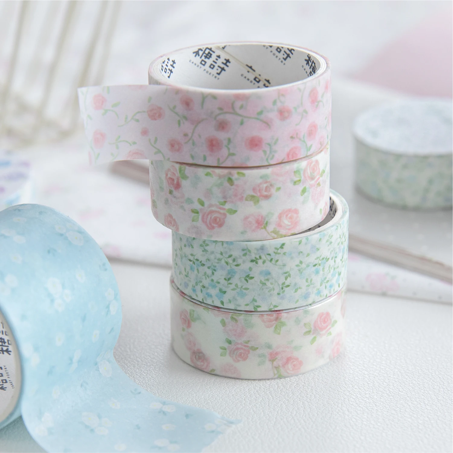 2m/roll flowers and Alice series Ins floral decoration Washi tape DIY Scrapbooking Journal Supplies Aesthetics Stationery view 3