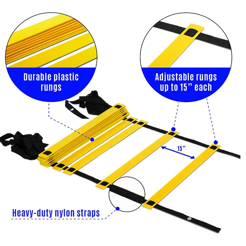 Drabina zwinnościowa z nylonowym paskiem do skoków drabinka do ćwiczeń drabina do schodów do grania w piłkę nożną drabina energetyczna
