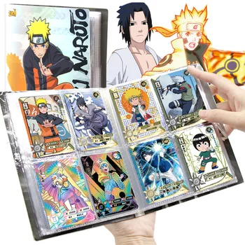 80/160PCS Album Naruto Karten Halter Buch Buch Buchstaben Papier Spiele Kinder Anime Charakter Sammlung kinder Geschenk spielkarte Spielzeug