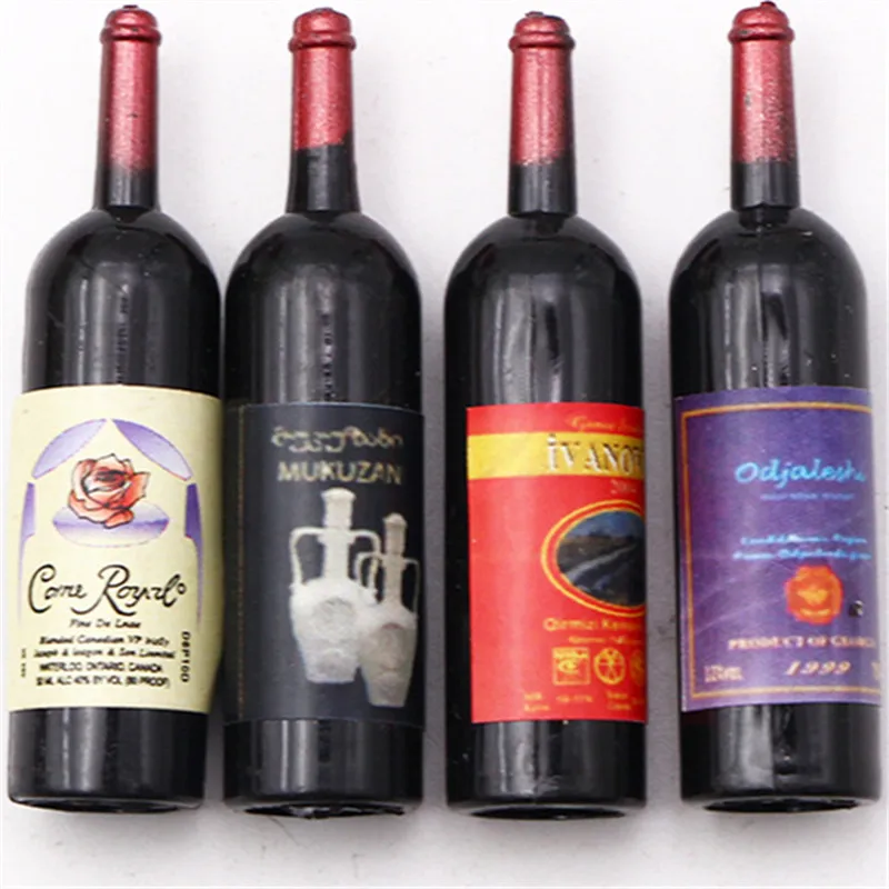 

Набор миниатюрных игрушечных бутылок вина (10 шт.) с коробкой для кукольного домика 1/12, аксессуары для декора