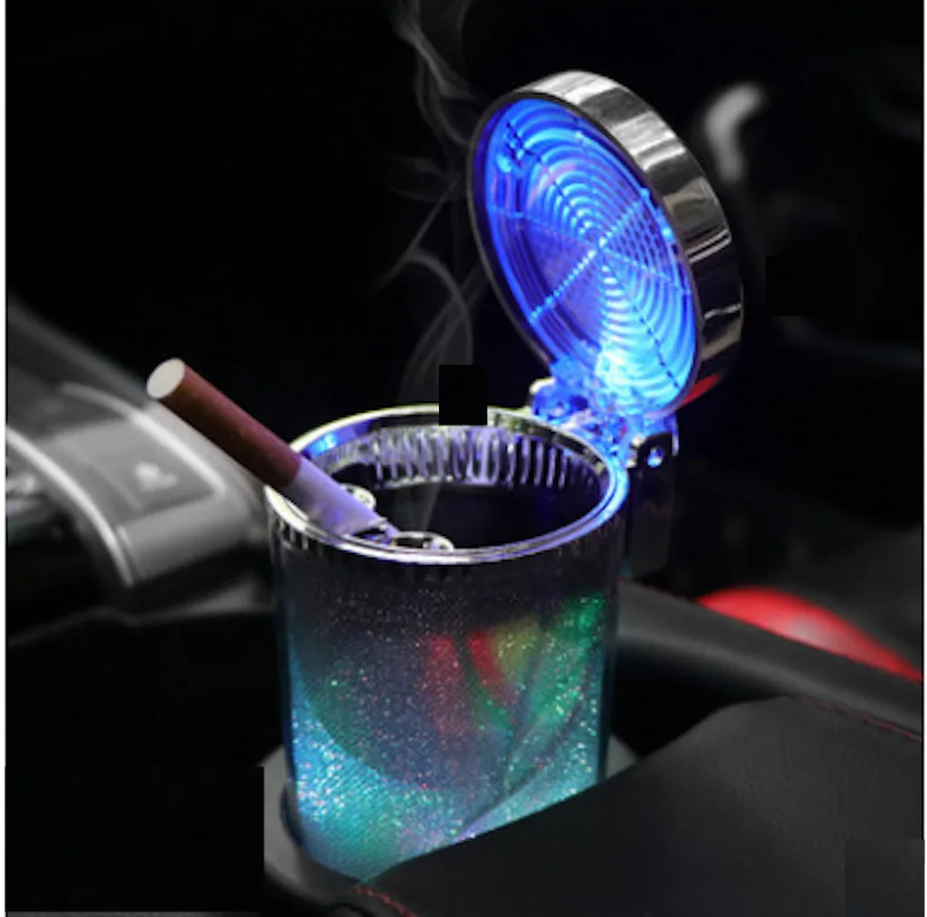 Universal Car Colorful Ashtray Portable LED Light Ashtray Cigarette Holder Car Styling Mini Cup Holder Car Accessories