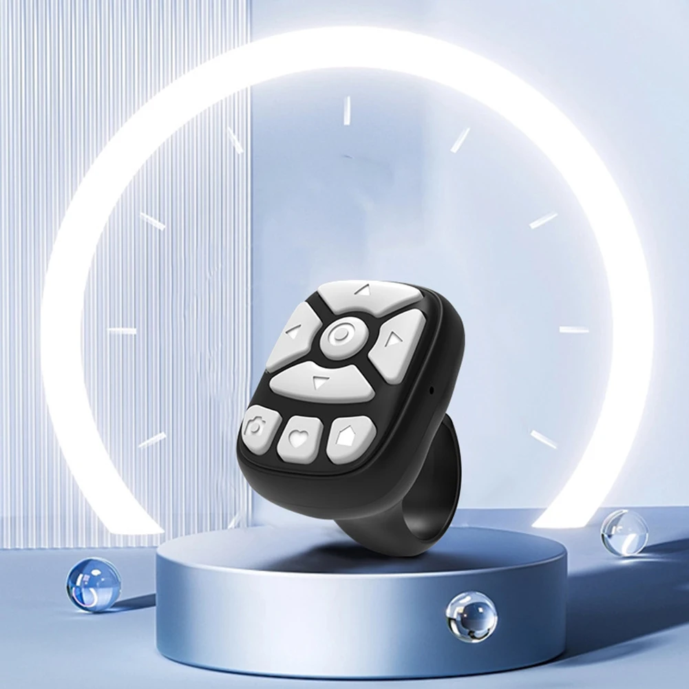 جهاز تحكم عن بعد صغير للهاتف المحمول متوافق مع بلوتوث لوحدة تحكم فيديو TIK Tok Scrolling Ring Fingertip Selfie لـ Xiaomi Apple