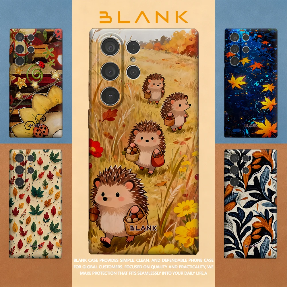 Autumn Hedgehog Foragers For Samsung Galaxy S26 S25 S24 A56 A36 Phone Case Protection Cover for Women Girl Blank