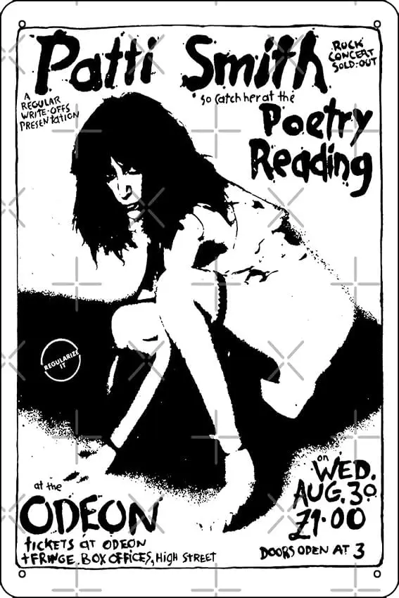 Patti Smith Photographic Print Funny Metal Tin Sign for Home Kitchen Bar Room Garage Decor 8