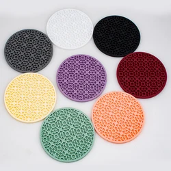 Thickened Retro Placemat Silicone Coaster Slip Insulation Drink Tabletop Cup Mat Home Decoration Kitchen Desktop Protection Pad