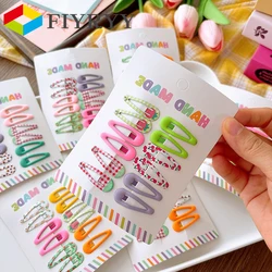 12PCS Kawaii Geometric Metal Hair Clip Set Women Girls Hairpins Child BB Hairclips Barrettes Colorful Headwear Hair Accessories
