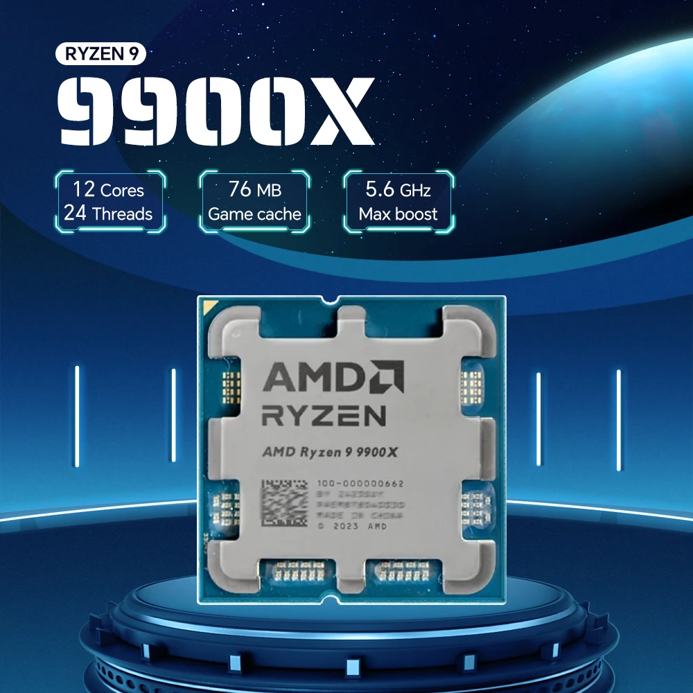 

NEW AMD Ryzen 9 9900X 4.4GHz Socket AM5 12-Core 24-Thread 4NM L3=64M Processor 120W R9 9900X DDR5 but no Fan