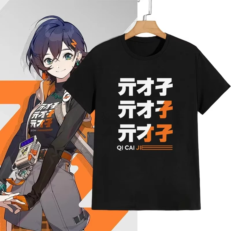 Zenless Zone Zero T Shirt Print Tops ZZZ Role Wise Belle Men High Quality Cotton Women Short Sleeve O-neck Graphic Tee Harajuku