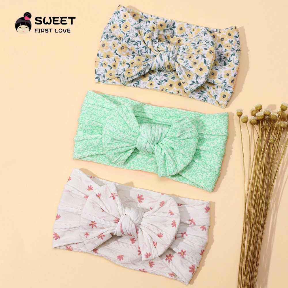 Baby Bow Headband Princess Print Bowknot Hairbands for Newborn Girls Elastic Children Turban Kids Headwear Hair Accessories