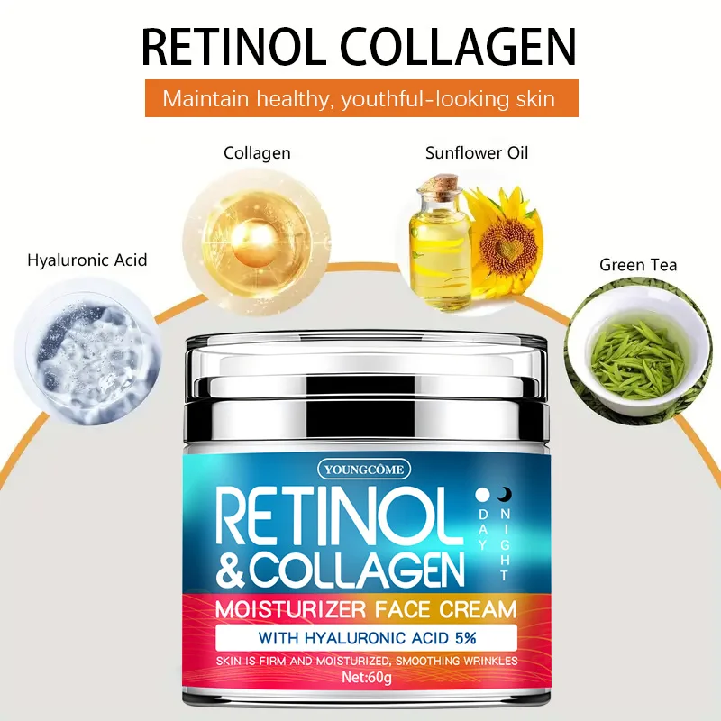 50ml Retinol Face Cream Moisturizing Firming Brightening Skincare Collagen Hyaluronic Acid Creams Facial Skin Care Products