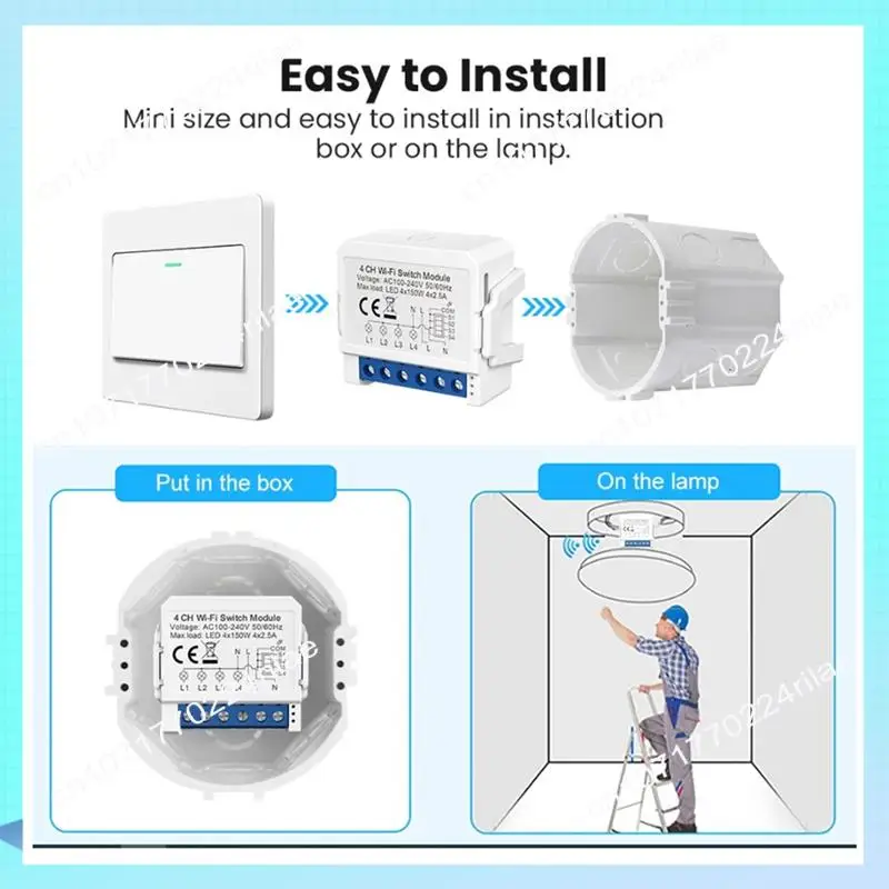 A17Z Tuya Smart Wifi Light Switch 2 Way Control Mini Breaker Controlled By Yandex Alexa Google Home Easy To Use