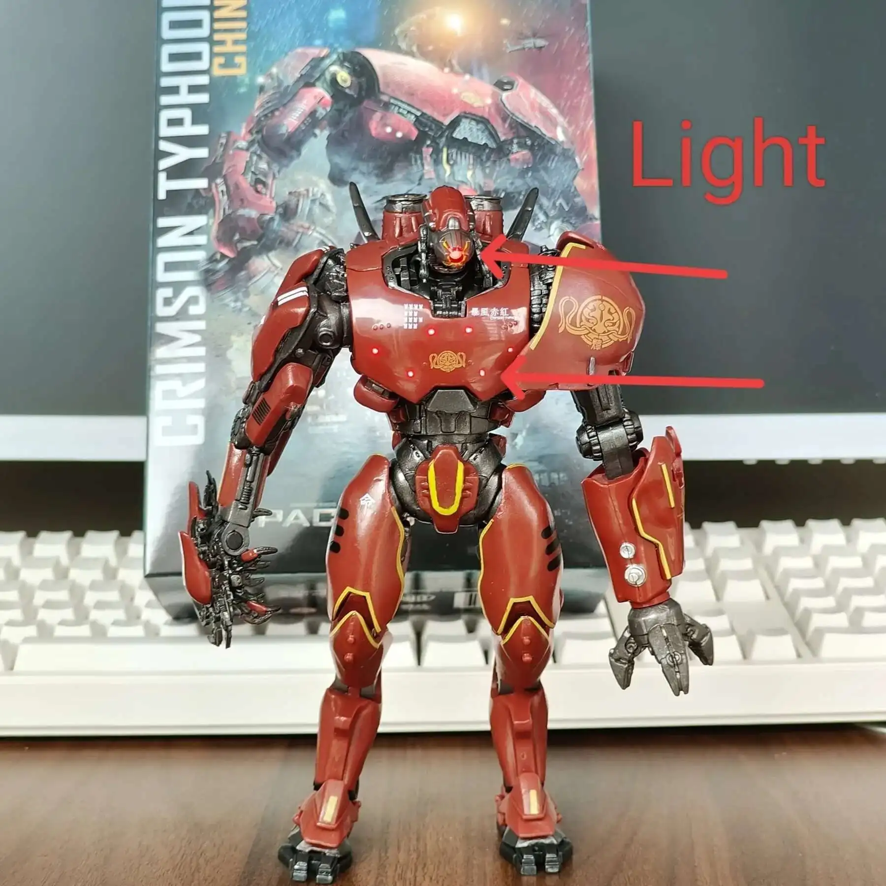 2026NEW Light 20CM Emit NECA Фигурка Pacific Crimson Typhoon Gipsy Danger Cherno Alpha Модель игрушки Rim Collection Кукла в подарок