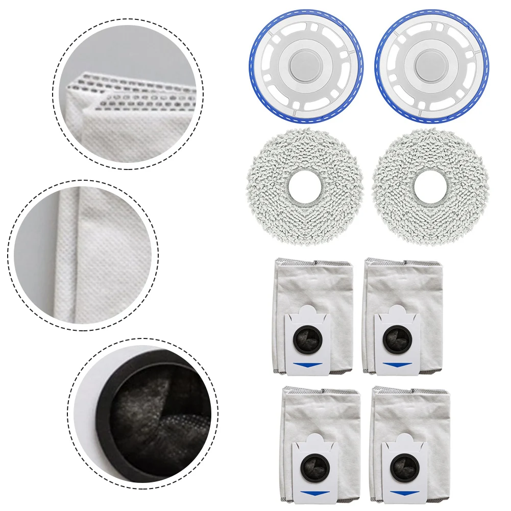 Mop Bracket Mop Pads Dust Bags Kit For ECOVACS For-T30 For OMNI/For-T30 PRO For OMNI Robot Vacuum Cleaner Replacement Kit