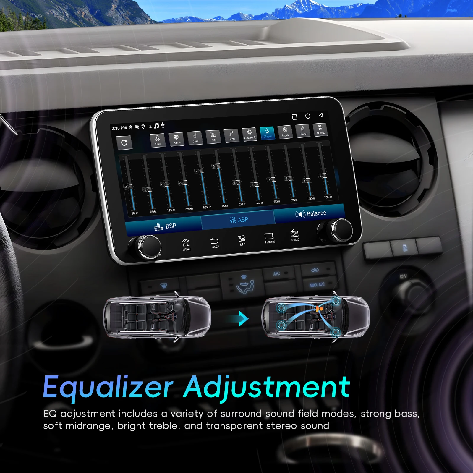 هيكيتي "Android 1 Din Carplay Android Auto Car Stereo Radio 360 °   شاشة دوارة GPS Bluetooth WIFI GPS FM مرآة الارتباط