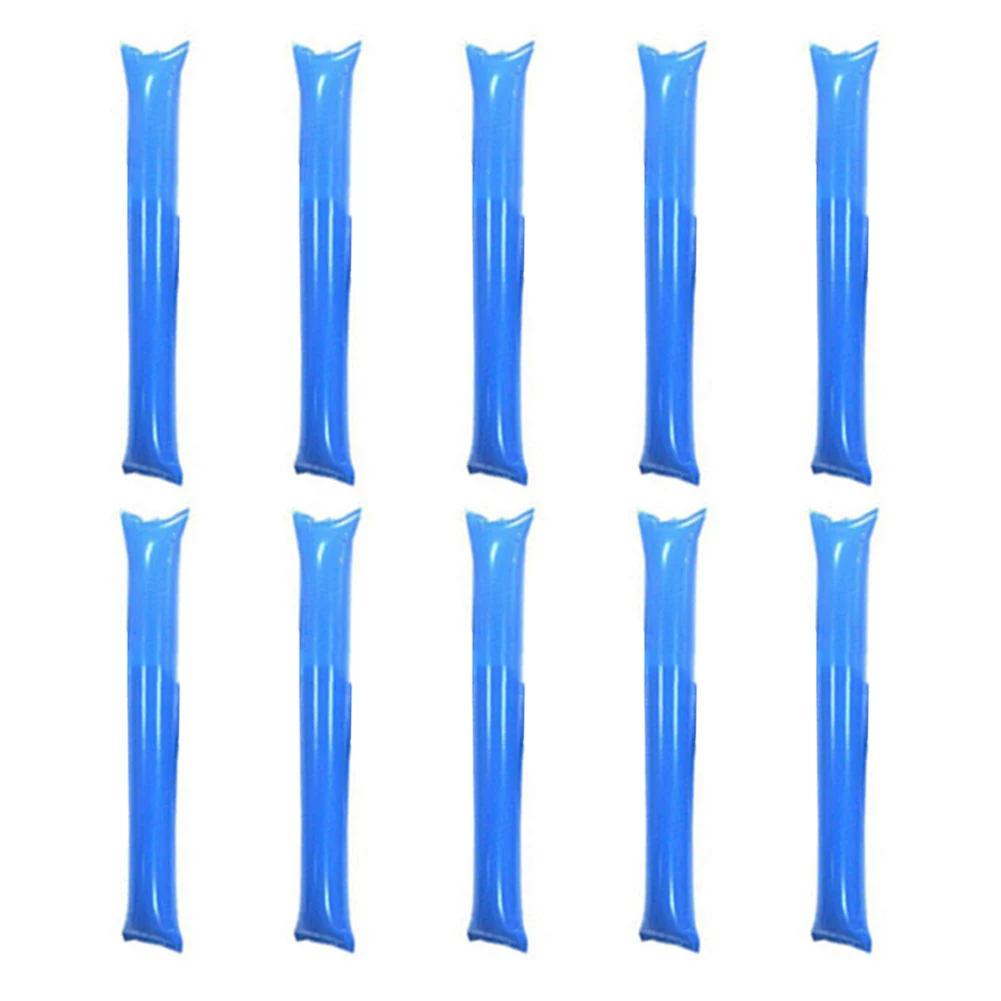 عصا الهتاف القابلة للنفخ مكونة من 10 عبوات من دعائم الألعاب الملونة للحفلات الموسيقية والمطابقات الرياضية لإظهار فريقك