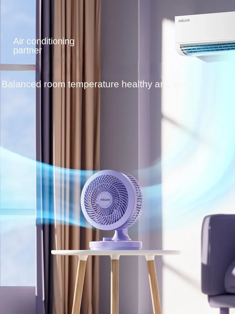 Ventiladores de circulación de aire con Control remoto, suministro de aire de gran angular, ventiladores eléctricos para el hogar, mesa de turbina silenciosa, hoja en espiral, ventilador portátil