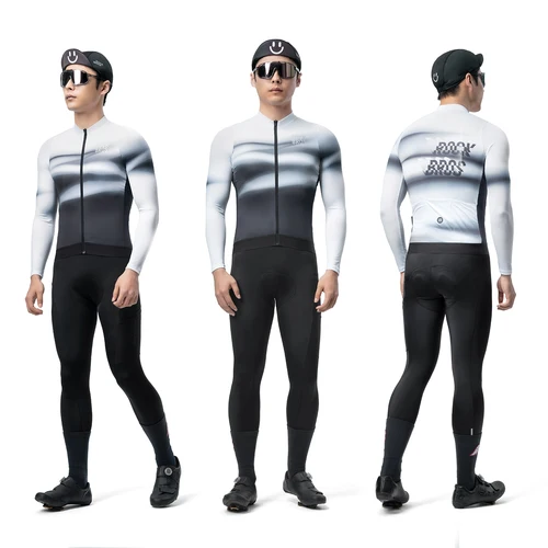 Imagen 2 del producto Maillot de Ciclismo ROCKBROS para Hombre, Ajuste Entallado, Manga Larga, Ropa de Ciclismo de Primavera, Camiseta de Ciclismo con Cremallera Completa