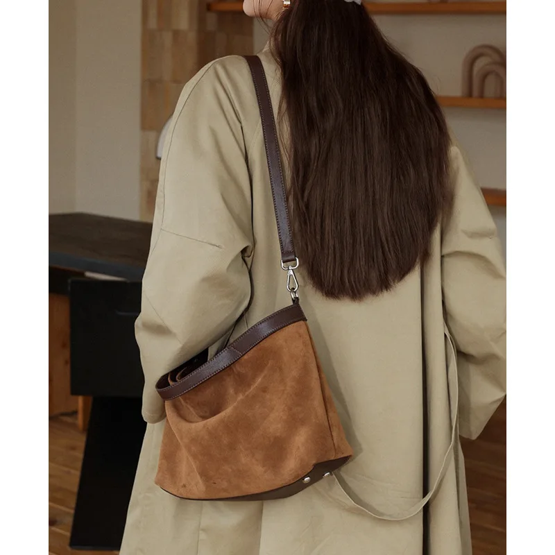 

Matte Cowhide Tote Bag 2026 Retro Style Casual Commuting Leather Large-capacity Single-shoulder Designer Luxury Bag