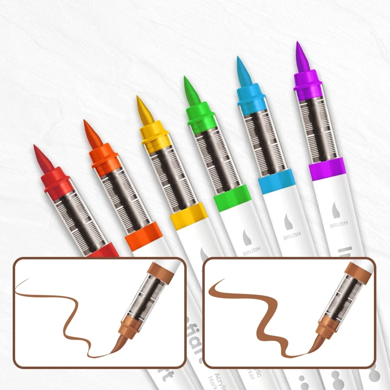 liquid-acrylic-marker-set-with-flexible-brush-tip-zippered-carrying-case