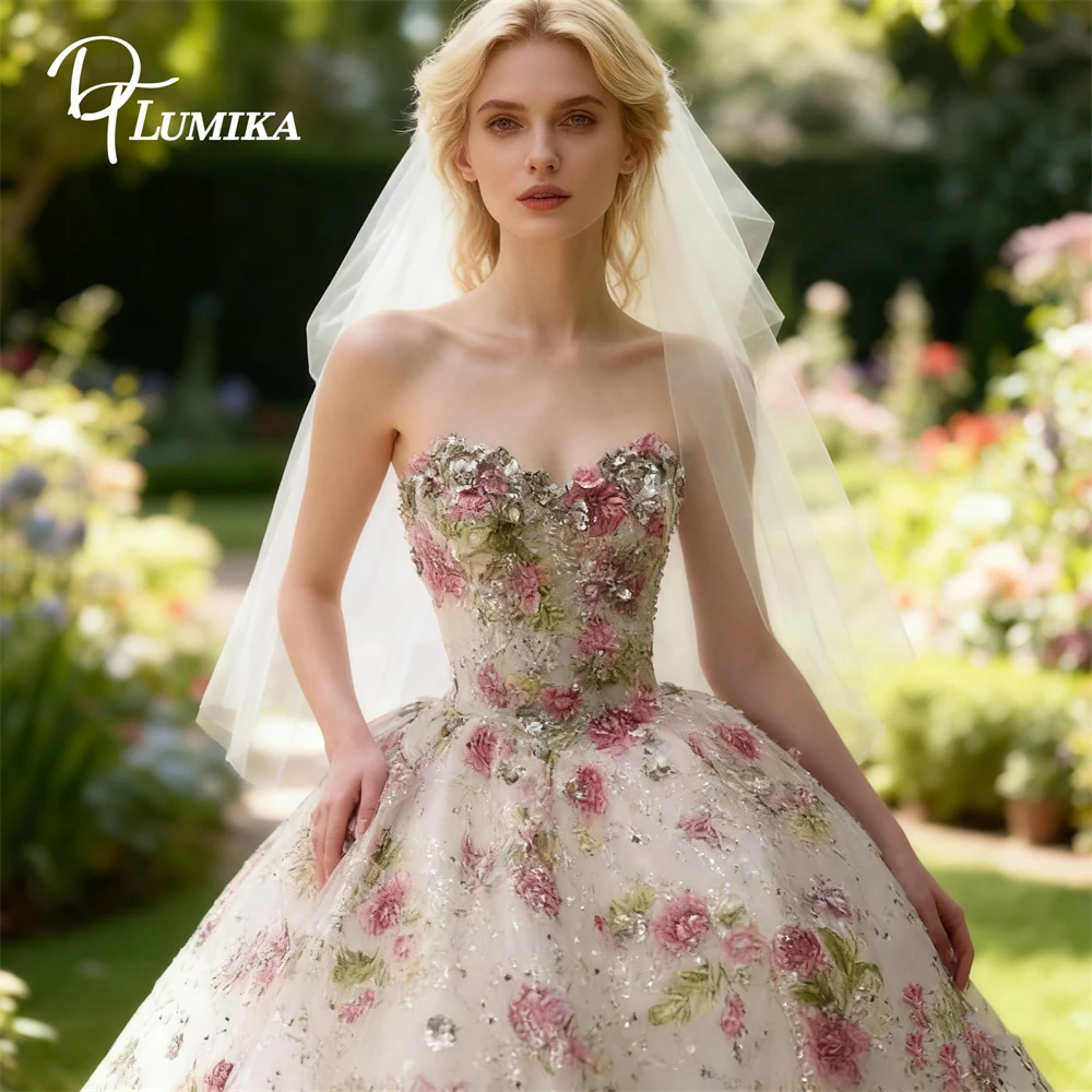 ชุดเดรสงานแต่งงานสีชมพูแชมเปญ DTLumika สำหรับผู้หญิง, ชุดราตรีทรงเอไลน์แบบไม่มีสาย, ชุดราตรียาวประดับกลิตเตอร์สำหรับงานพรอมและงานค็อกเทล