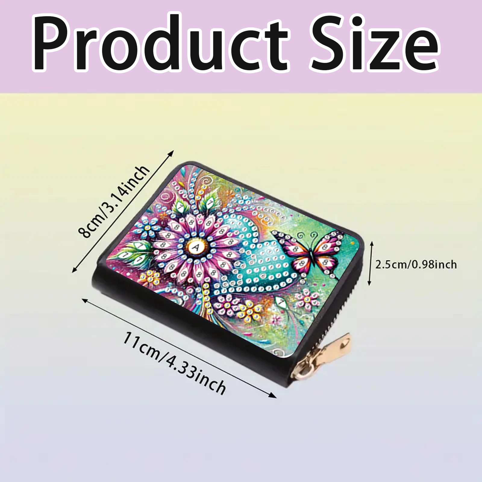 مجموعات حقيبة الجيب ذات اللوحة الفنية الماسية، موضوع الحيوان شكل خاص بطاقات الماس الفنية الصغيرة والعملات المعدنية حقيبة تخزين حمل حقيبة الفن هدية #2