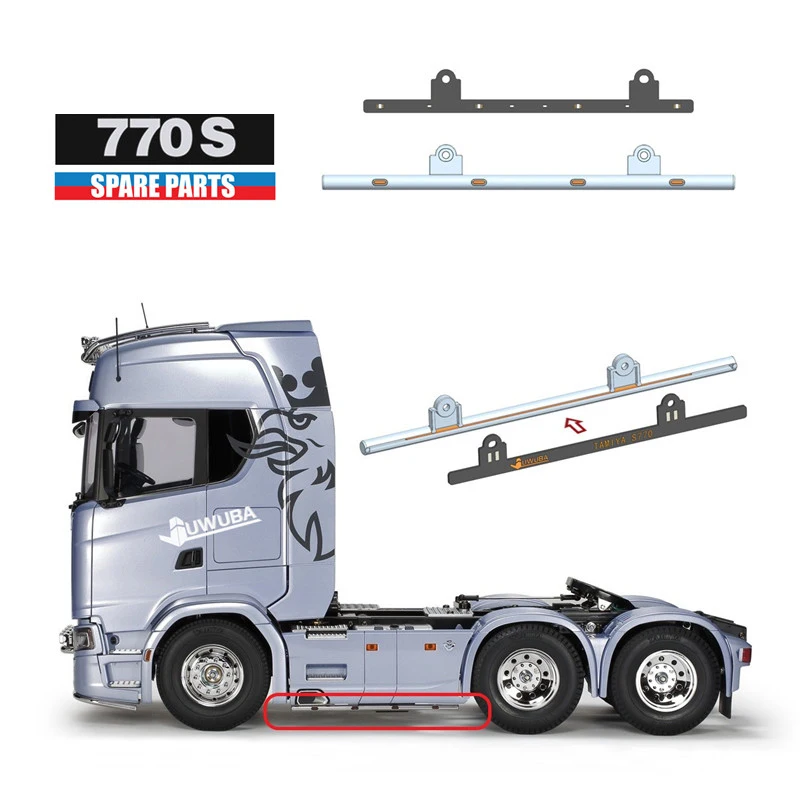 リモートコントロールカー用LEDスカートボード,dumpトラック用装飾ランプ,アップグレード,scania 770s,6 × 4, 56368,1:14,タミヤ