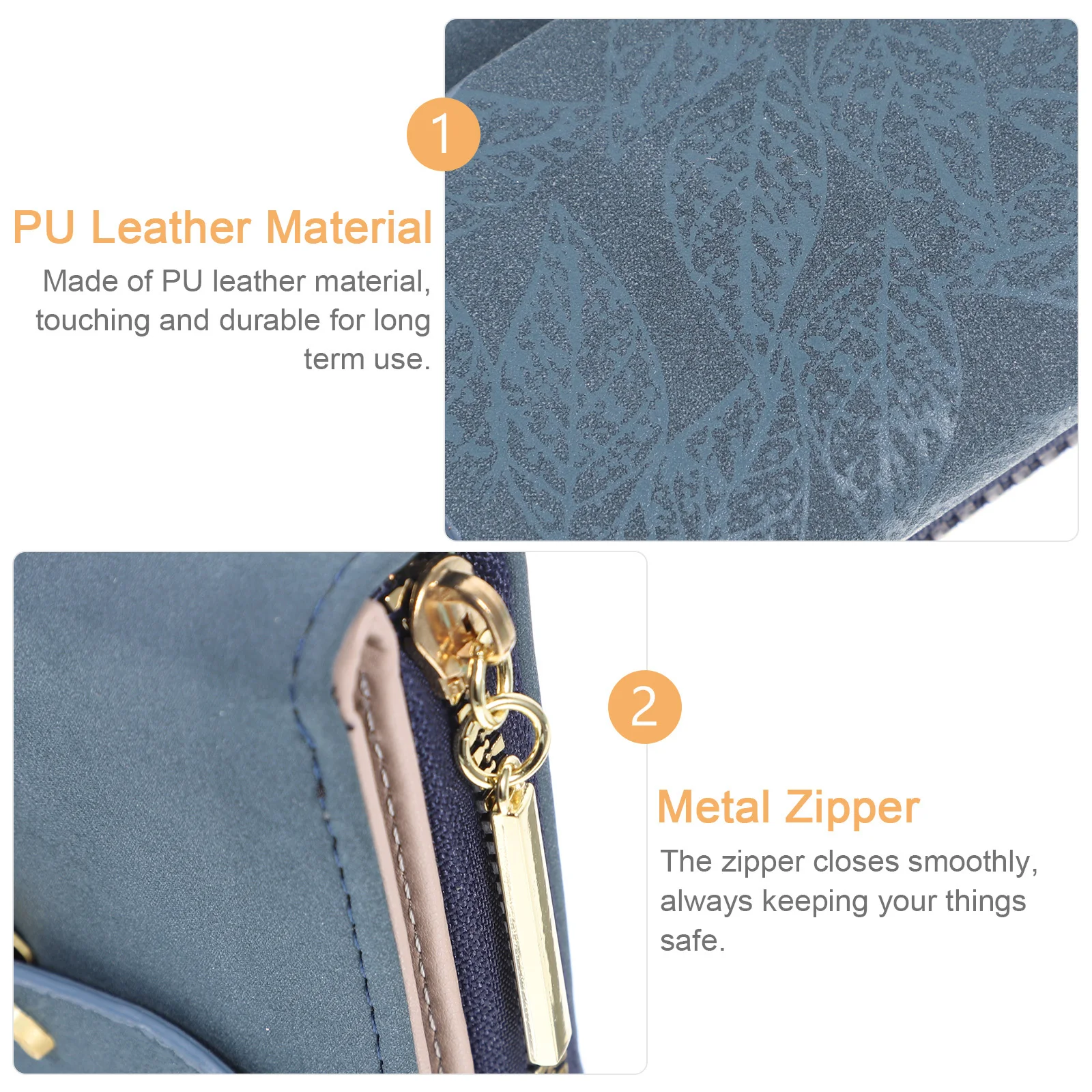 

Short Wallet For Women Pu Zipper Clutch Compact Lightweight Large Capacity Purse For Ladies Travel Wallet