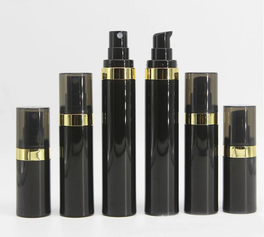 

15ML/30ml/50ml black airless plastic bottle serum/lotion/emulsion foundation toner essence toilet water cosmetic packing