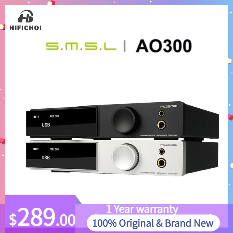 

SMSL AO300 HIFI Headphone Stereo Audio Power Amplifier AMP DAC Decoder MA5332MS MQA-CD CS43131 XMOS XU-316 2.1 HPA