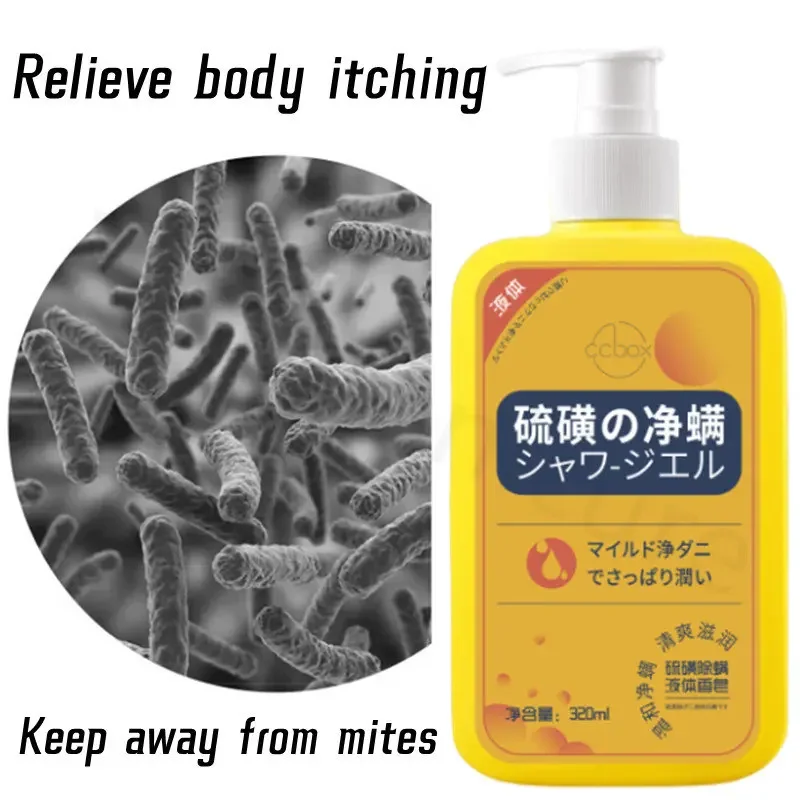 Sulfur Mite Removal Liquid Soap Back Whole Body Cleansing, Anti-itch, Oil Control, Anti-acne Mite Moisturizing Shower Gel