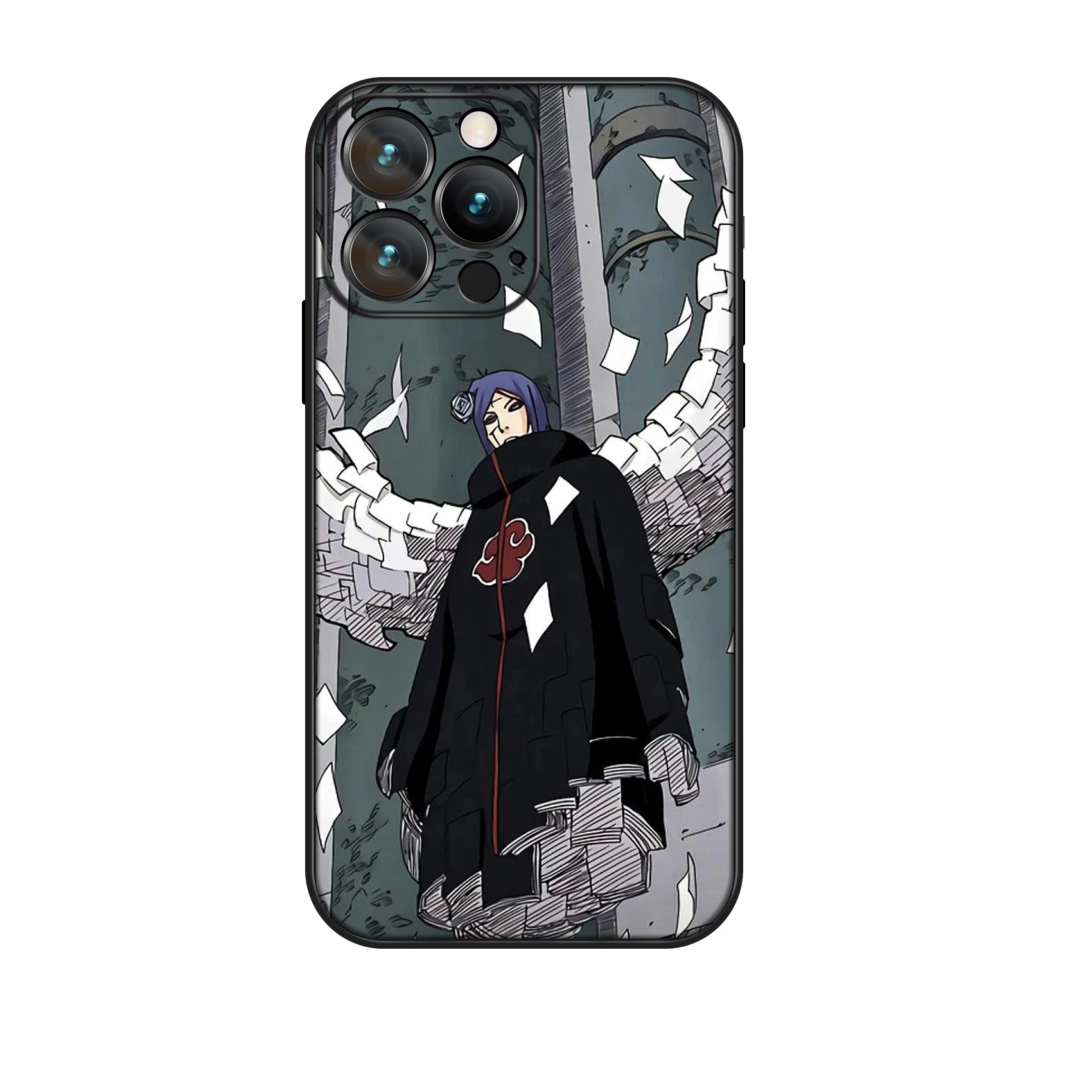 MINISO Aesthetics Anime AKATSUKI Konan Case for iPhone 16 Pro Max Soft Silicon Cover for iPhone 16 15 14 13 12 11 Pro Max Plus