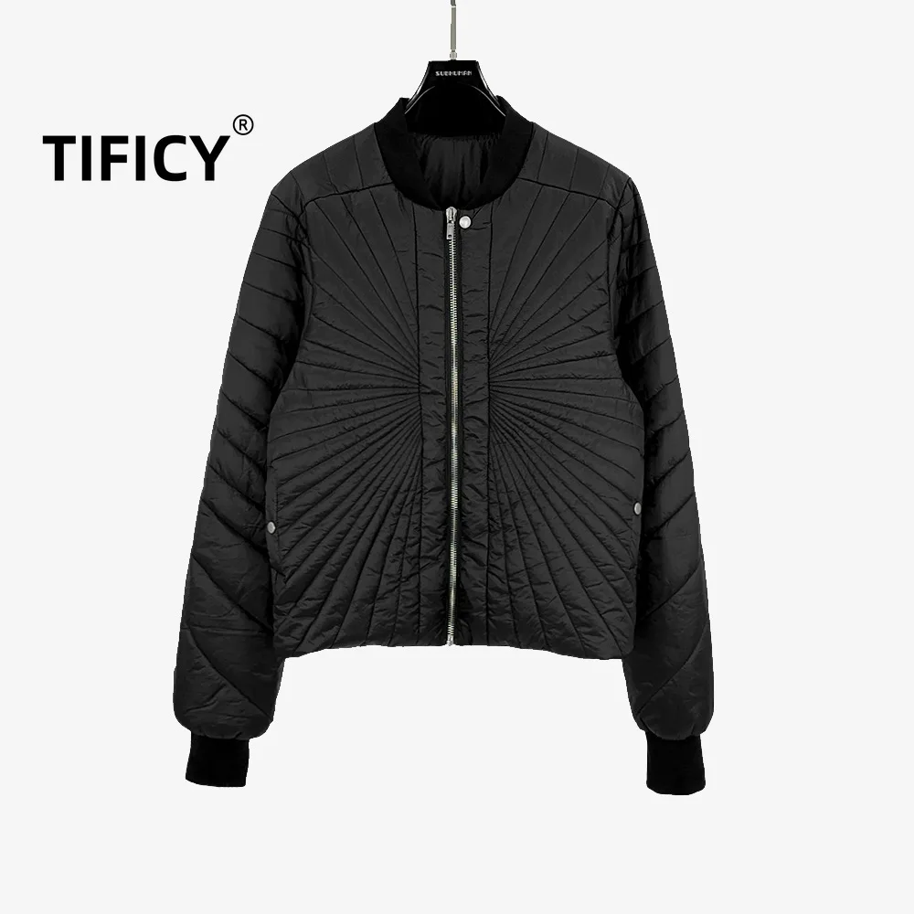 

TIFICY High Street Autumn and Winter Women's Quilted Thread Embroidery Craft Zipper Clip Cotton Thick Coat Baseball Jacket