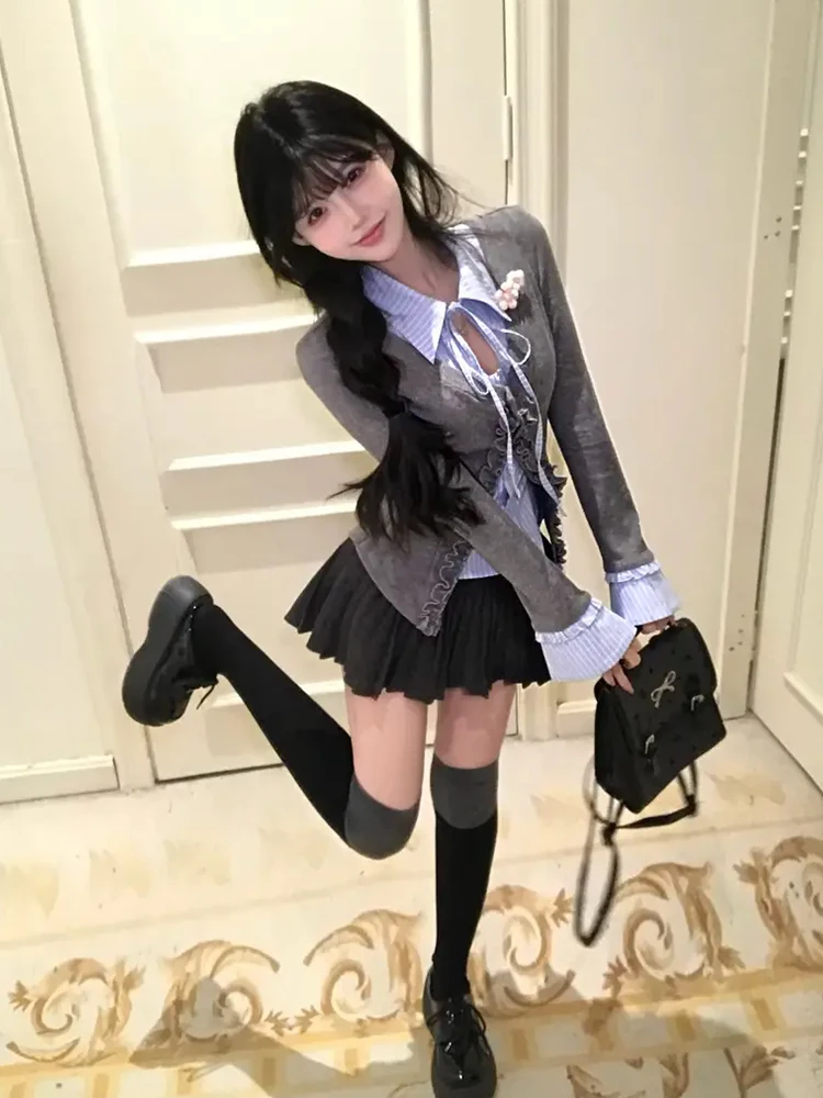 

Свитера Джемперы Пуловеры Женские вязаные твидовые сложенные спереди со средним рукавом Ресторан Ужин Дата Ночь Романтика Элегантный женский крой