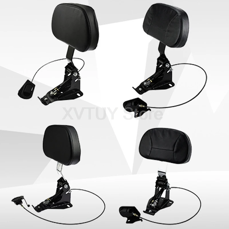 Motorcycle Adjustable Rider Driver Backrest For Harley Touring Street Road Glide Seat Leather Pad Rear Backrest Moto Accessories