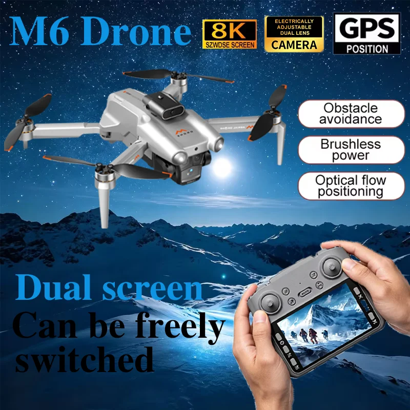 

New Drone 4k Professional HD Camera Quadcopte Drone M6 GPS Drone Portable Design Smart Obstacle Avoidance Long Flight Time Gifts